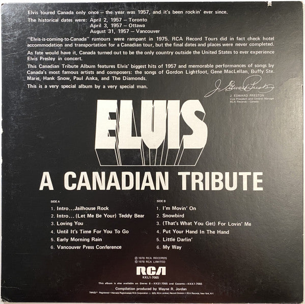 Elvis Presley : A Canadian Tribute (LP, Comp, Gol)