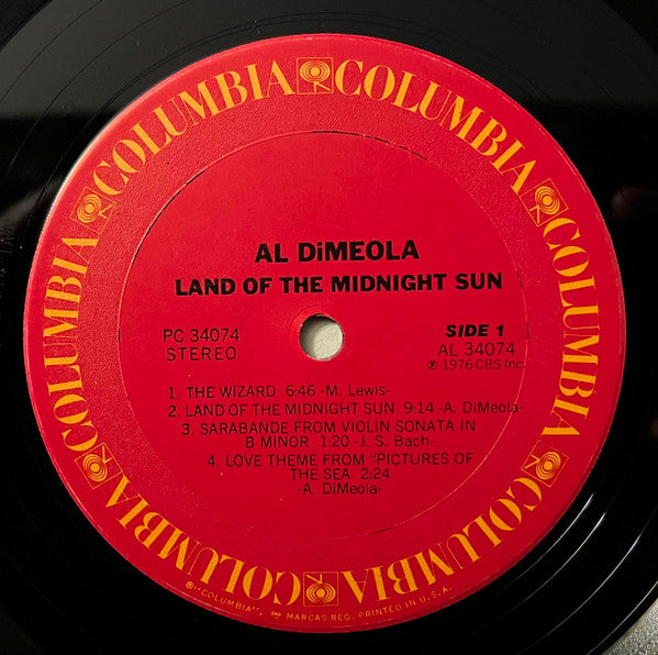 Al Di Meola : Land Of The Midnight Sun (LP, Album, RE, Pit)