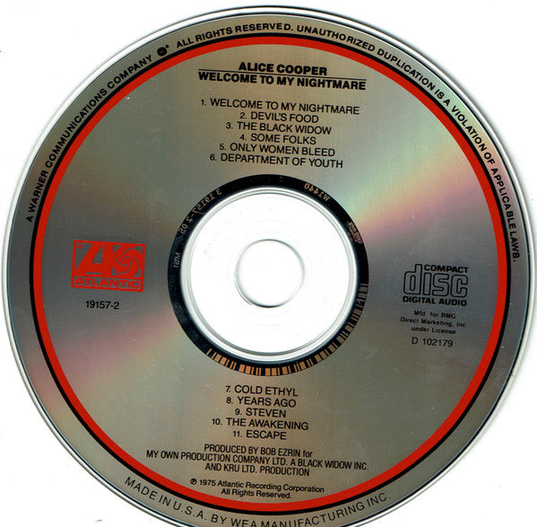 Alice Cooper (2) : Welcome To My Nightmare (CD, Album, Club, RE, Oly)