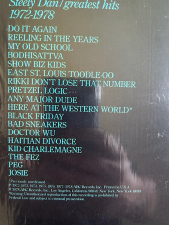 Steely Dan : Greatest Hits (1972-1978) (2xLP, Comp, Club, RE, Gat)