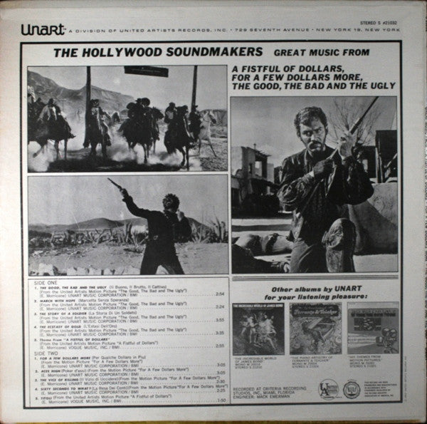 The Hollywood Soundmakers : Great Music From A Fistful Of Dollars / For A Few Dollars More / The Good, The Bad And The Ugly (LP, Album)
