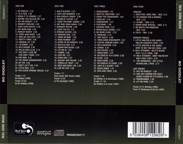 Bo Diddley : 6 Classic Albums Plus Bonus Singles, Sessions & Live Tracks (4xCD, Comp, RM)