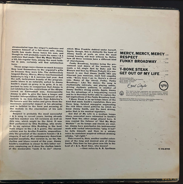 Jimmy Smith : Respect (LP, Album, RP, Gat)