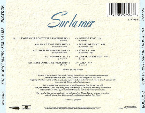 The Moody Blues : Sur La Mer (CD, Album)