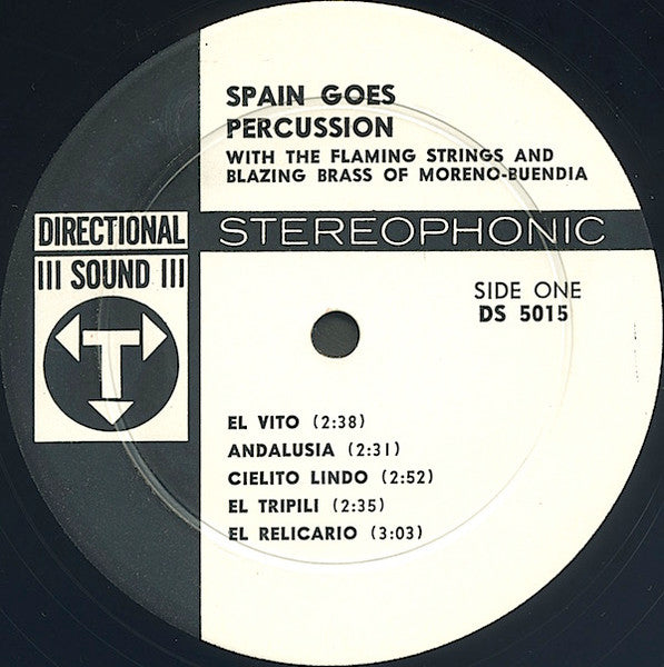 The Flaming Strings & Blazing Brass Of Moreno-Buendia* : Spain Goes Percussion (LP, Gat)