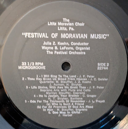 The Lititz Moravian Choir : First Lititz Festival Of Moravian Music (LP)