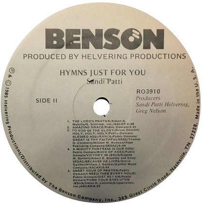 Sandi Patti* : Hymns Just For You (LP, Album)