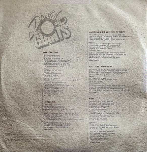 David & The Giants : David And The Giants (LP, Album, Ter)