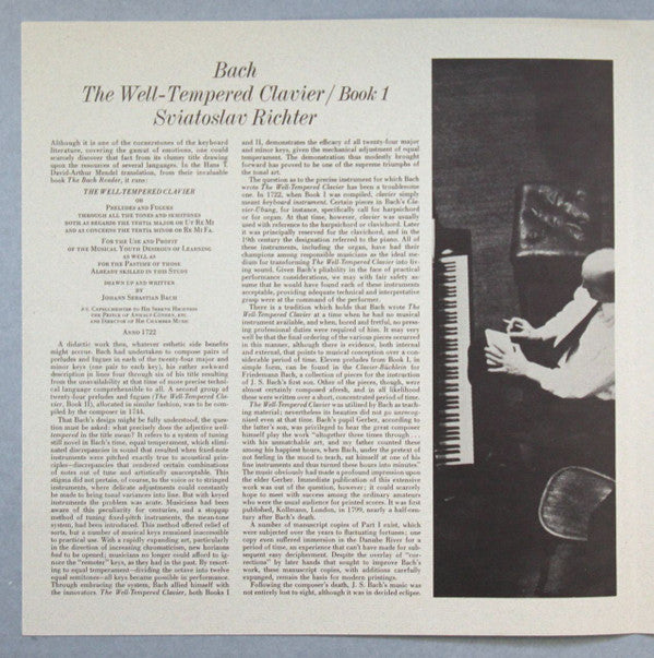 Bach*, Sviatoslav Richter : The Well-Tempered Clavier, Book 1 (3xLP, Album, Win + Box)
