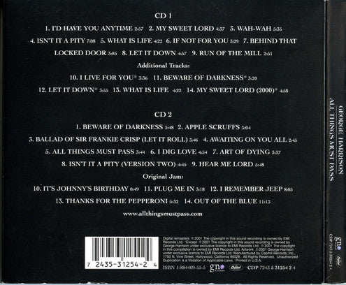 George Harrison : All Things Must Pass (2xCD, Album, RE, RM, Box)