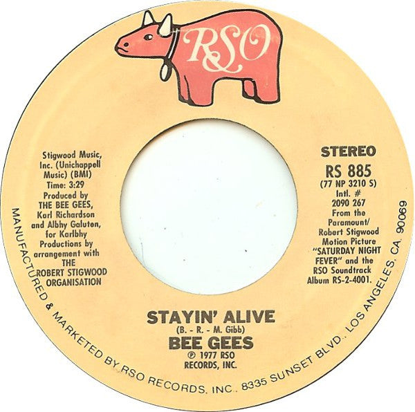 Bee Gees : Stayin' Alive (7", Single, Pit)