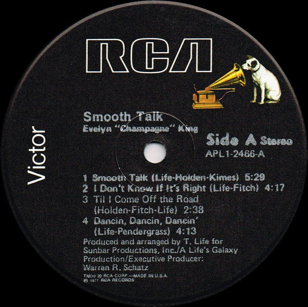Evelyn "Champagne" King* : Smooth Talk (LP, Album, RP, Ind)