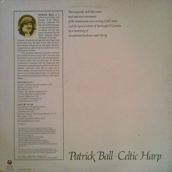 Patrick Ball : Celtic Harp: The Music Of Turlough O'Carolan (LP, Album)