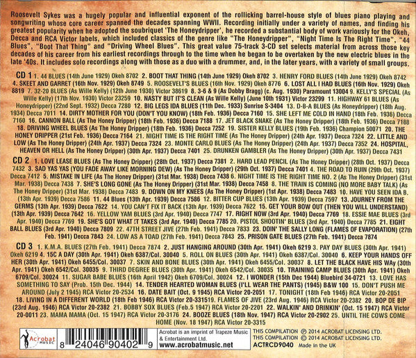 Roosevelt Sykes : The Roosevelt Sykes Collection (1929-1947) (3xCD, Comp, RM)