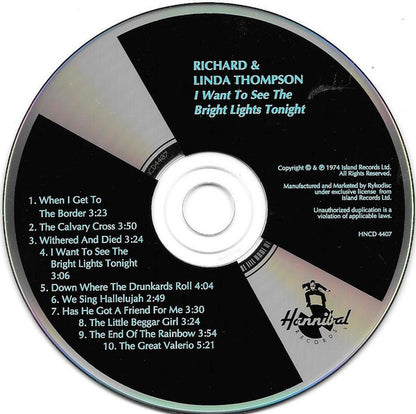 Richard & Linda Thompson : I Want To See The Bright Lights Tonight (CD, Album, RE)