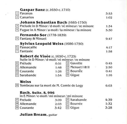 Julian Bream - Bach* • Sanz* • Sor* • Visée* • Weiss* : Baroque Guitar (CD, Album, RE, RP)