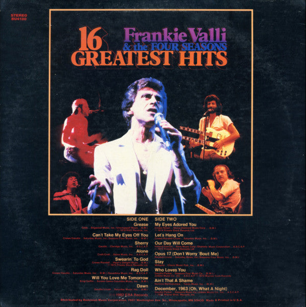 Frankie Valli & The 4 Seasons* : 16 Greatest Hits (LP, Comp)