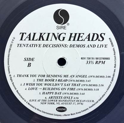 Talking Heads : Tentative Decisions: Demos & Live (LP, Cle + 7", Cle + RSD, Comp, Ltd, RE)