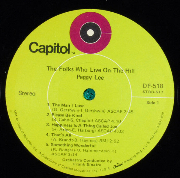 Buy Peggy Lee : The Folks Who Live On The Hill / Broadway À La Lee