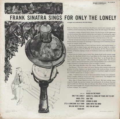 Frank Sinatra : Frank Sinatra Sings For Only The Lonely (LP, Album, Mono, RE, Scr)