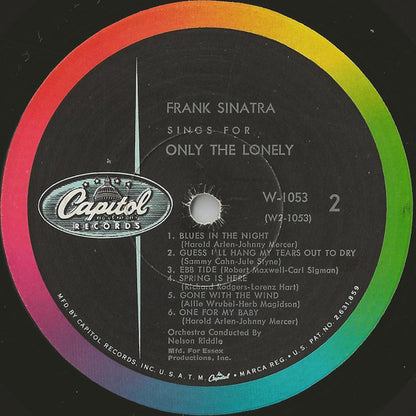 Frank Sinatra : Frank Sinatra Sings For Only The Lonely (LP, Album, Mono, RE, Scr)