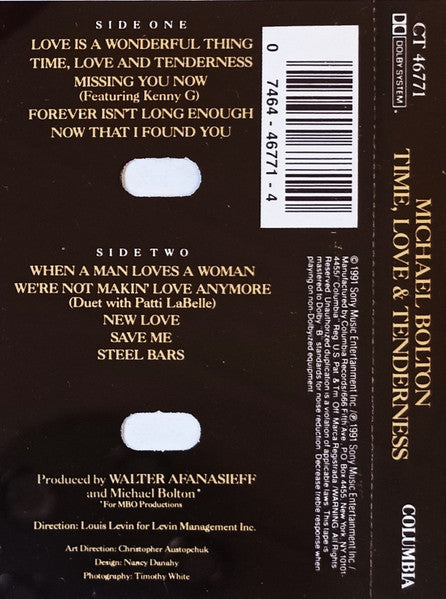 Michael Bolton : Time, Love & Tenderness (Cass, Album, Dol)