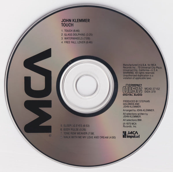 John Klemmer : Touch (CD, Album, RE)