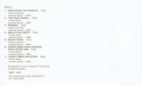 John Lennon Yoko Ono* : Double Fantasy (Cass, Album)