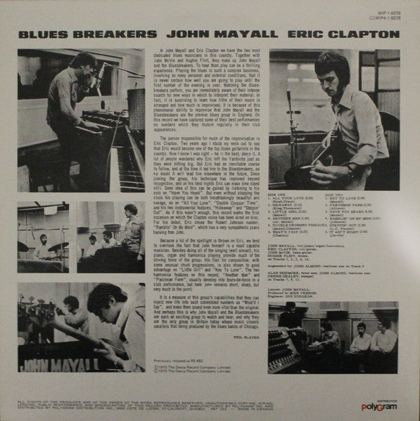 John Mayall With Eric Clapton : Blues Breakers (LP, Album, RE)