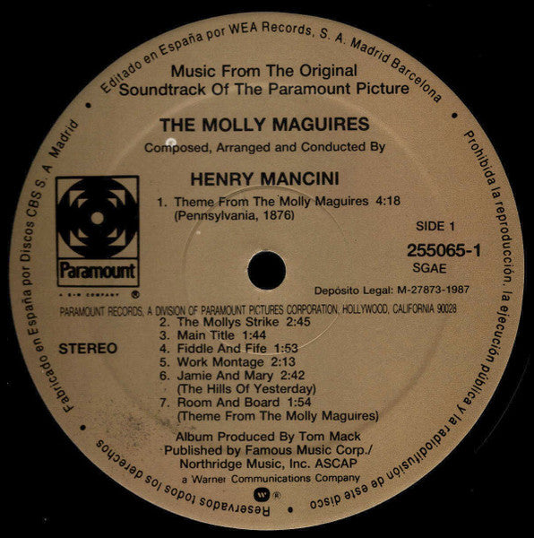 Henry Mancini : The Molly Maguires (Music From The Original Motion Picture Soundtrack) (LP, Album)