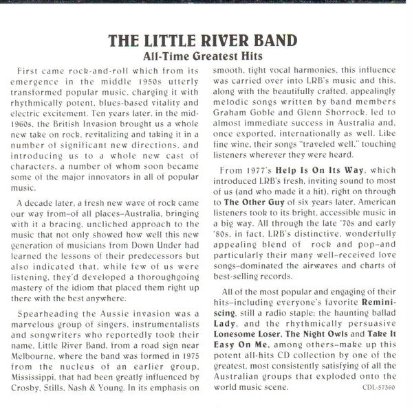 Little River Band : All-Time Greatest Hits (CD, Comp)
