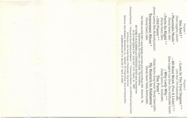 Alabama : Alabama Greatest Hits (Cass, Comp)
