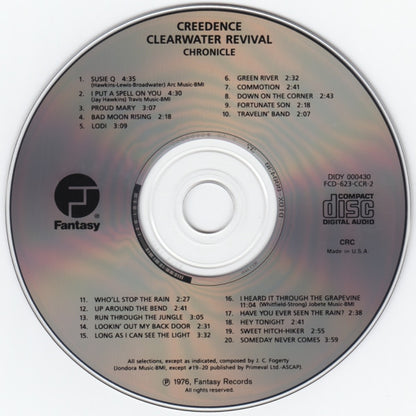 Creedence Clearwater Revival Featuring John Fogerty : Chronicle (The 20 Greatest Hits) (CD, Comp, Club, RE, CRC)