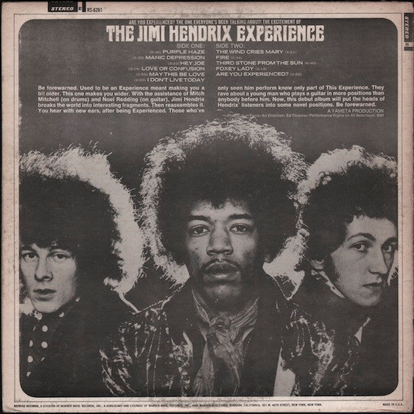 The Jimi Hendrix Experience : Are You Experienced (LP, Album, RP, Pit)