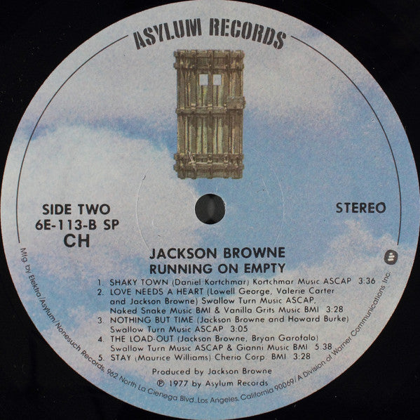 Jackson Browne : Running On Empty (LP, Album, Club, RE, SP )