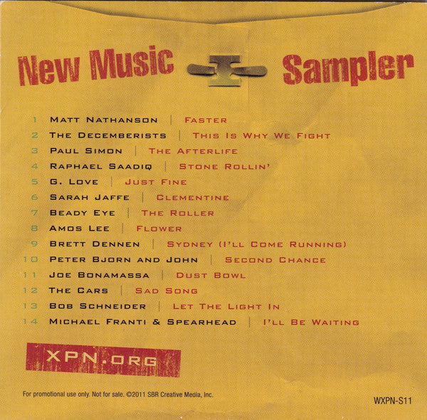 Various : WXPN New Music Sampler Summer 2011 (CD, Promo, Smplr)
