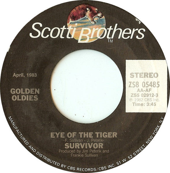 Survivor : Eye Of The Tiger / Take You On A Saturday (7", Single)