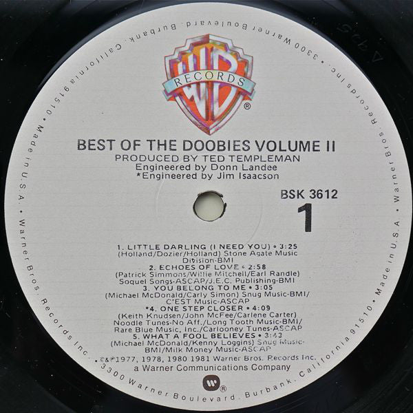 The Doobie Brothers : Best Of The Doobies - Volume II (LP, Comp, All)