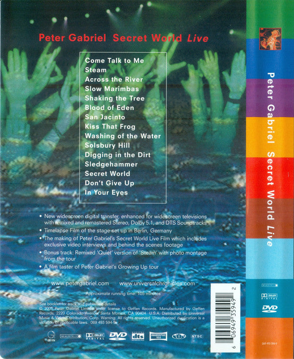 Peter Gabriel : Secret World Live (DVD, RM, Multichannel, NTSC, 5.1)