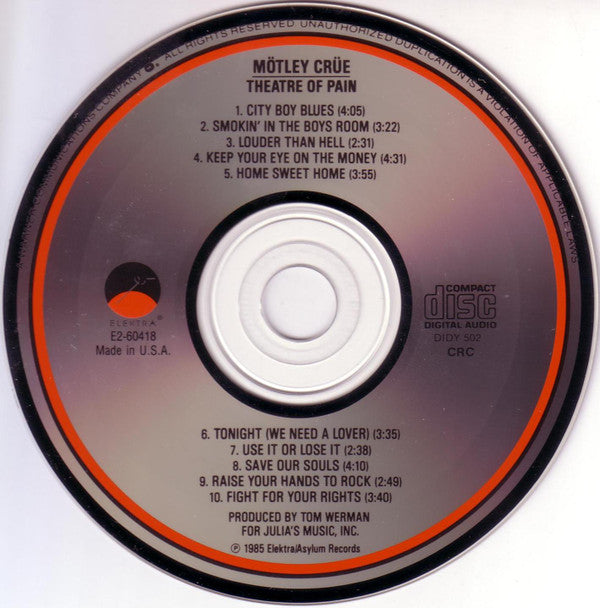 Mötley Crüe : Theatre Of Pain (CD, Album, Club, Col)
