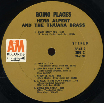 Herb Alpert And The Tijuana Brass* : !!Going Places!! (LP, Album, Mon)