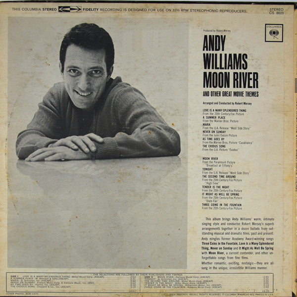 Andy Williams : Moon River And Other Great Movie Themes (LP, Album)