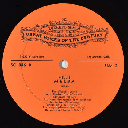 Nellie Melba : Sings (Great Voices Of The Century) (LP, Comp)