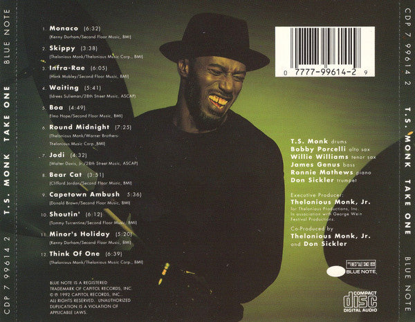 T.S. Monk* : Take One (CD, Album)