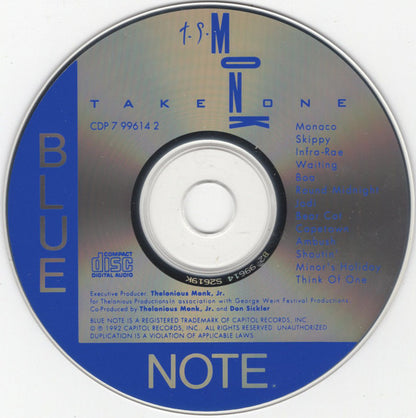 T.S. Monk* : Take One (CD, Album)