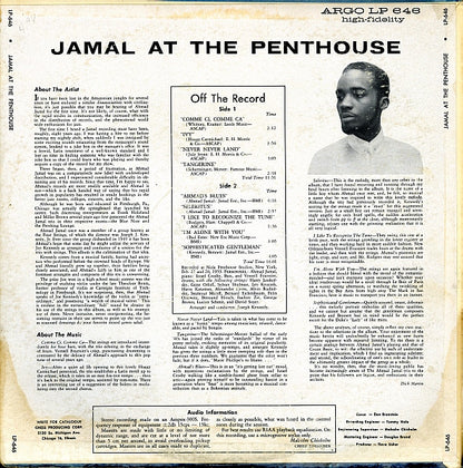 Ahmad Jamal : Jamal At The Penthouse (LP, Album, Mono)