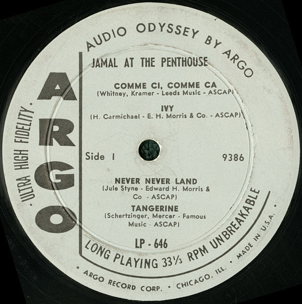 Ahmad Jamal : Jamal At The Penthouse (LP, Album, Mono)