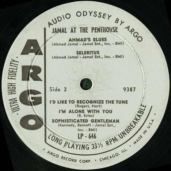 Ahmad Jamal : Jamal At The Penthouse (LP, Album, Mono)