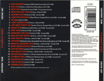 Lightnin' Slim* : It's Mighty Crazy (CD, Comp)