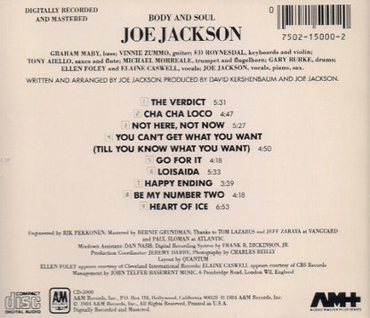 Joe Jackson : Body And Soul (CD, Album)